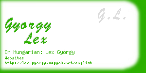 gyorgy lex business card